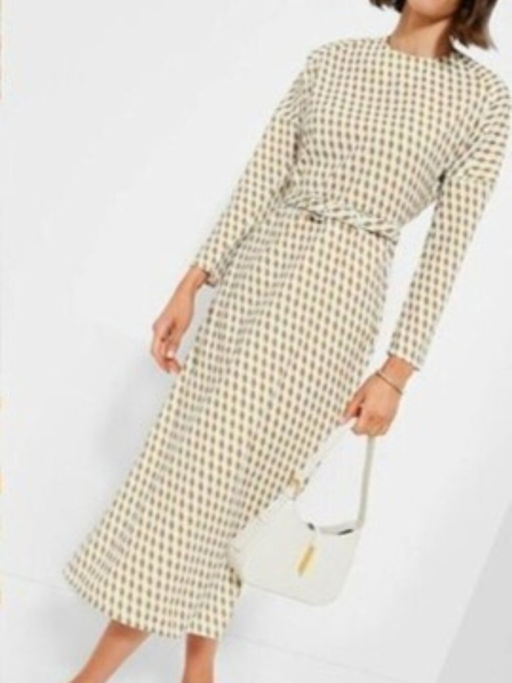 Tuckernuck Ocean Spray Geo Bex Midi Dress Tan XS NWT Batwing Diamond Pattern